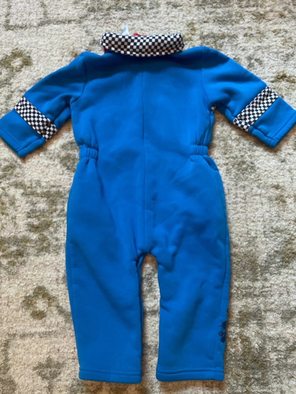 Disney Pixar Cars Lightning McQueen Blue Infant Fleece Jumpsuit